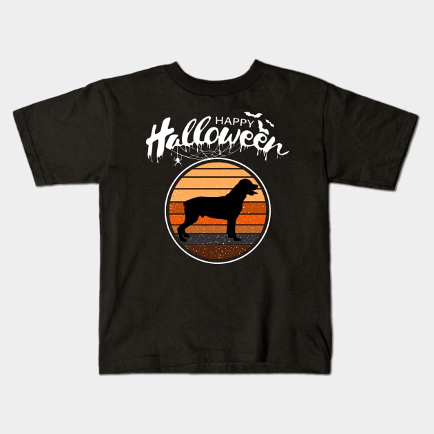 Funny Happy Halloween Beautiful Rottweiler Men Women Kids Kids T-Shirt by mlleradrian